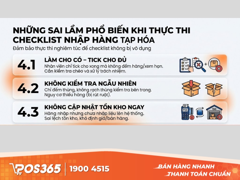 Những lỗi thường gặp d&ugrave; đ&atilde; c&oacute; checklist