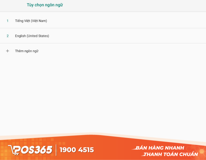C&aacute;c bước thiết lập giao diện song ngữ (Anh/Trung/H&agrave;n) tr&ecirc;n hệ thống POS365