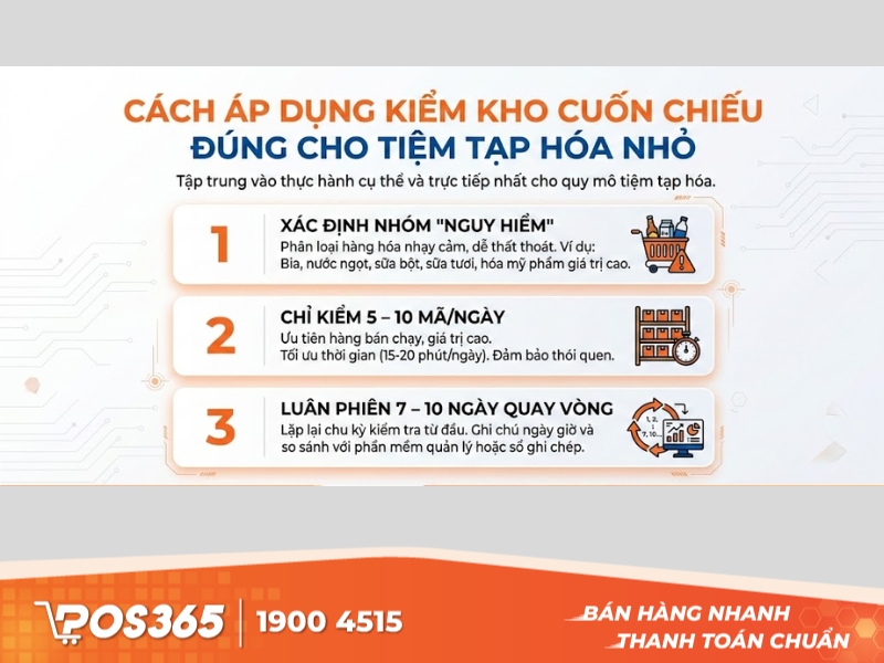 C&aacute;ch &aacute;p dụng kiểm kho cuốn chiếu đ&uacute;ng cho tiệm tạp h&oacute;a nhỏ