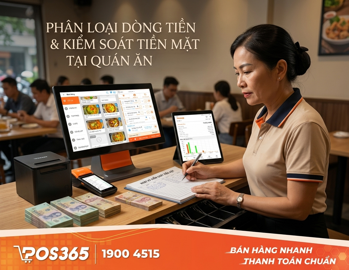 Phân loại dòng tiền và kiểm soát tiền mặt tại quán ăn, nhà hàng