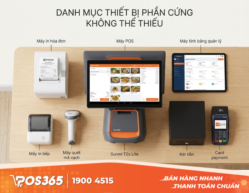 Danh mục thiết bị phần cứng không thể thiếu cho nhà hàng mới