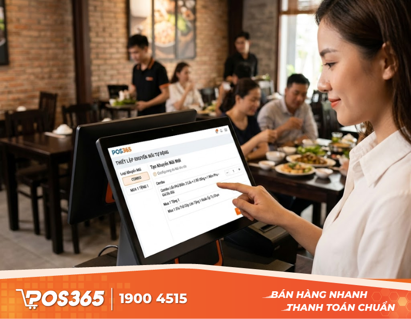 Cách thiết lập khuyến mãi tự động (Combo, Mua 1 tặng 1) trên POS