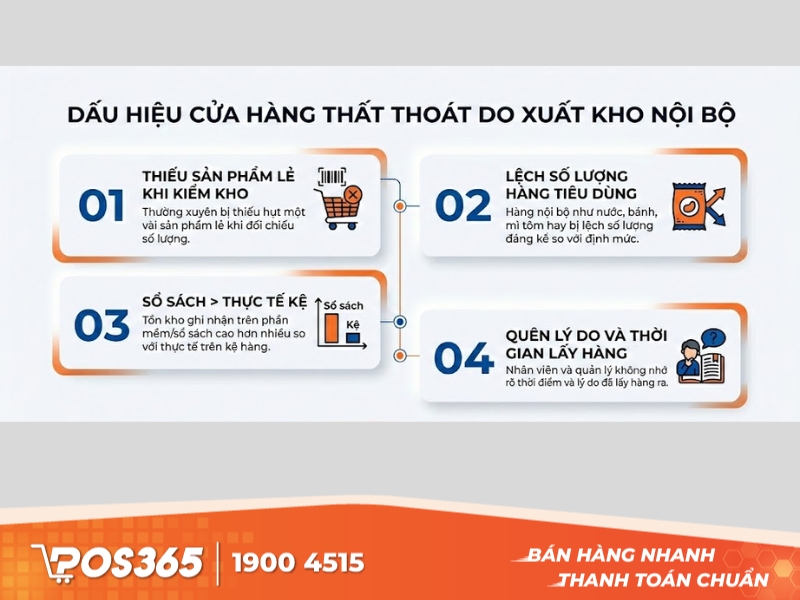 Dấu hiệu cho thấy cửa h&agrave;ng đang thất tho&aacute;t do xuất kho nội bộ