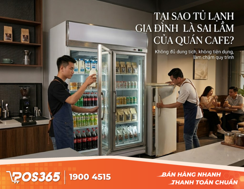 Tại sao quán cafe không nên dùng tủ lạnh gia đình?