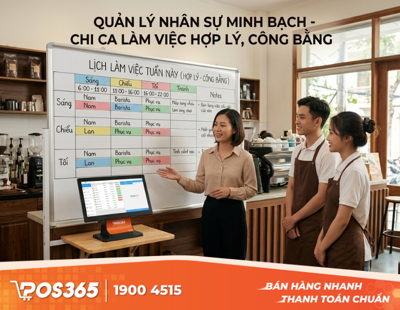 Cách chia ca làm việc quán cafe hợp lý, công bằng, không bị chồng chéo