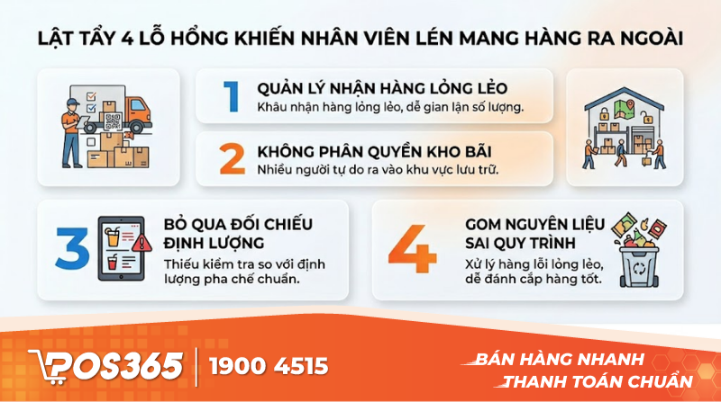 Lật tẩy 4 lỗ hổng tạo cơ hội cho nhân viên lén mang hàng ra ngoài