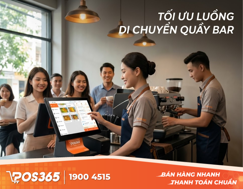 Cách tối ưu luồng di chuyển (Layout) tại quầy Bar để đẩy nhanh tốc độ phục vụ