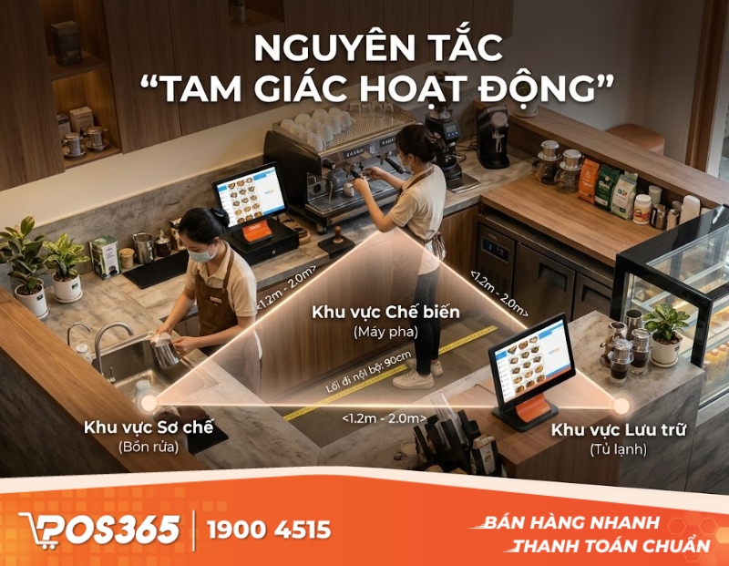 Nguyên tắc Tam giác hoạt động trong không gian pha chế