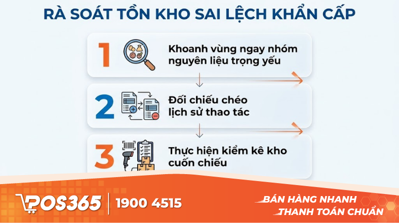 Các bước rà soát khẩn cấp khi phát hiện số liệu tồn kho sai lệch