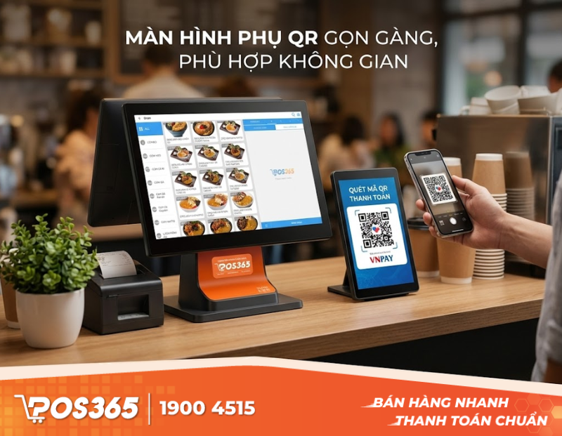 Các tiêu chí chọn mua màn hình phụ hiển thị mã QR phù hợp không gian quán