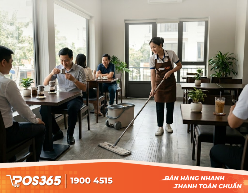 Lựa chọn vật liệu lát sàn quán cafe: Tiêu chí chống trơn, dễ lau dọn