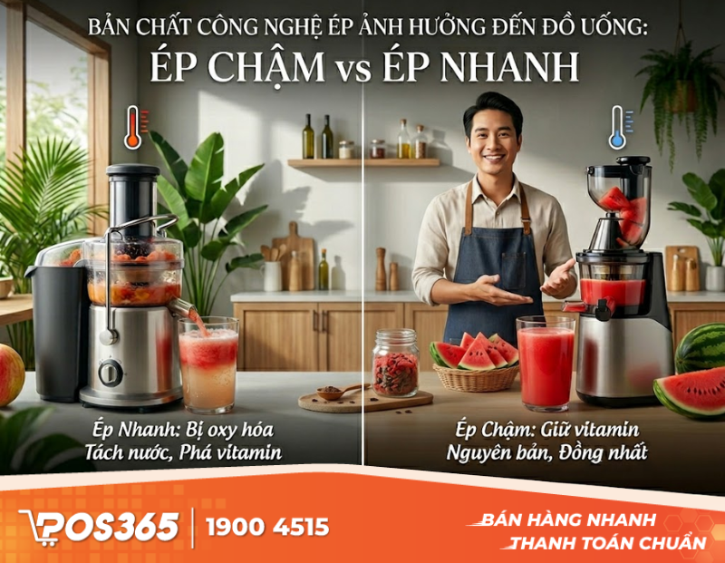 Bản chất công nghệ ép ảnh hưởng thế nào đến đồ uống?