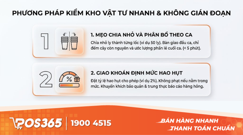 Phương pháp kiểm kho vật tư nhanh và không gây gián đoạn