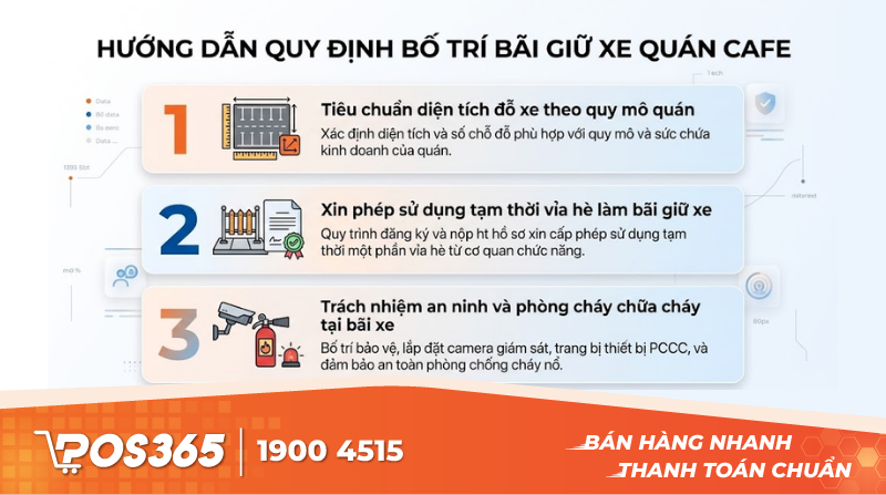 Quy định về bố trí bãi giữ xe cho khách hàng quán cafe