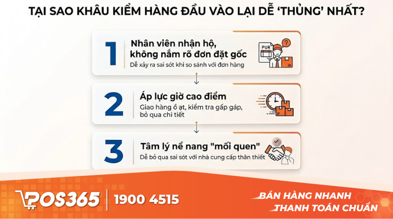 Tại sao khâu kiểm hàng đầu vào lại dễ thủng nhất?