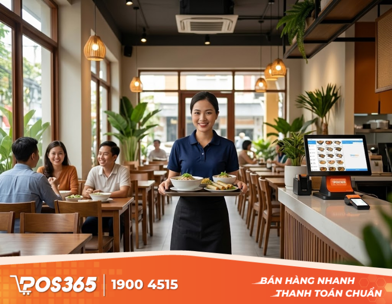 Thiết kế lối đi và khoảng cách bàn ghế chuẩn giúp nhân viên bưng bê dễ dàng