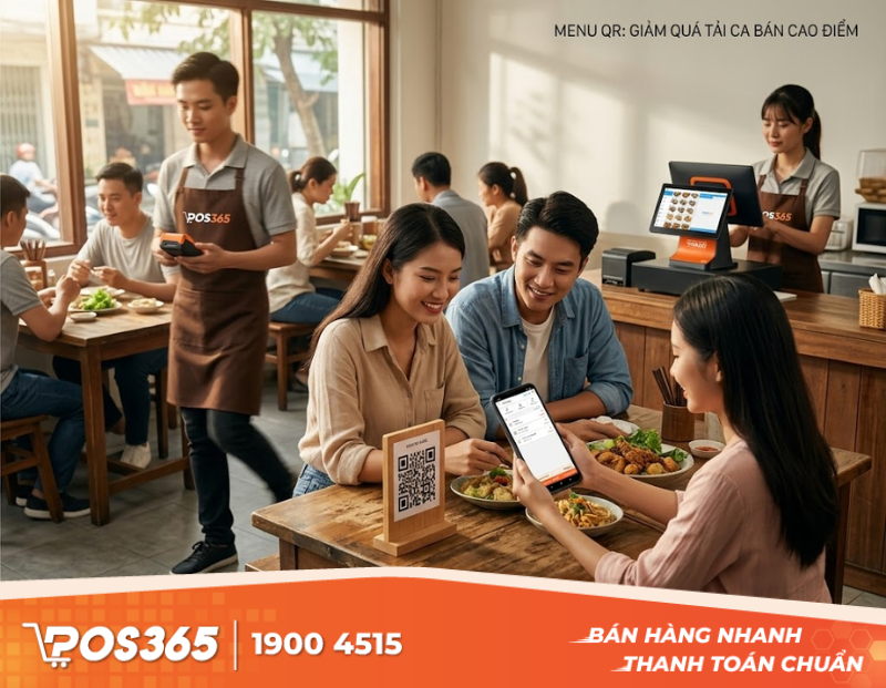 Menu điện tử quét mã QR giải quyết những điểm nghẽn nào trong ca bán?