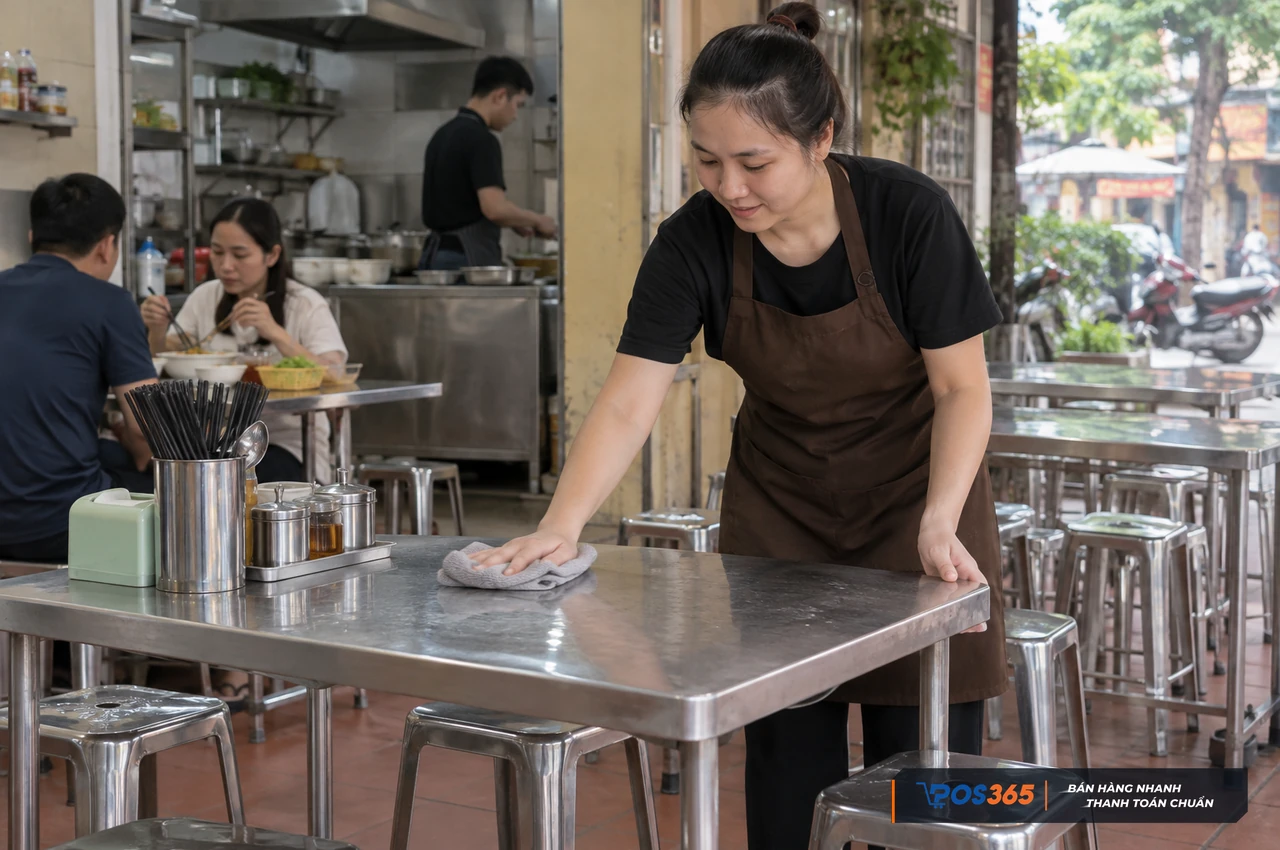 Lựa chọn bàn ghế gọn nhẹ dễ vệ sinh dầu mỡ