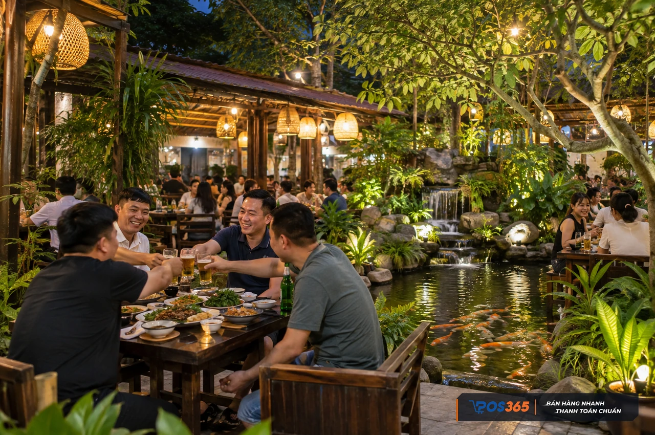 Đưa mảng xanh và tiểu cảnh tự nhiên vào quán nhậu