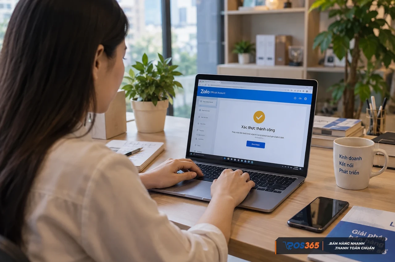 Hướng dẫn x&aacute;c thực Zalo OA t&iacute;ch v&agrave;ng th&agrave;nh c&ocirc;ng