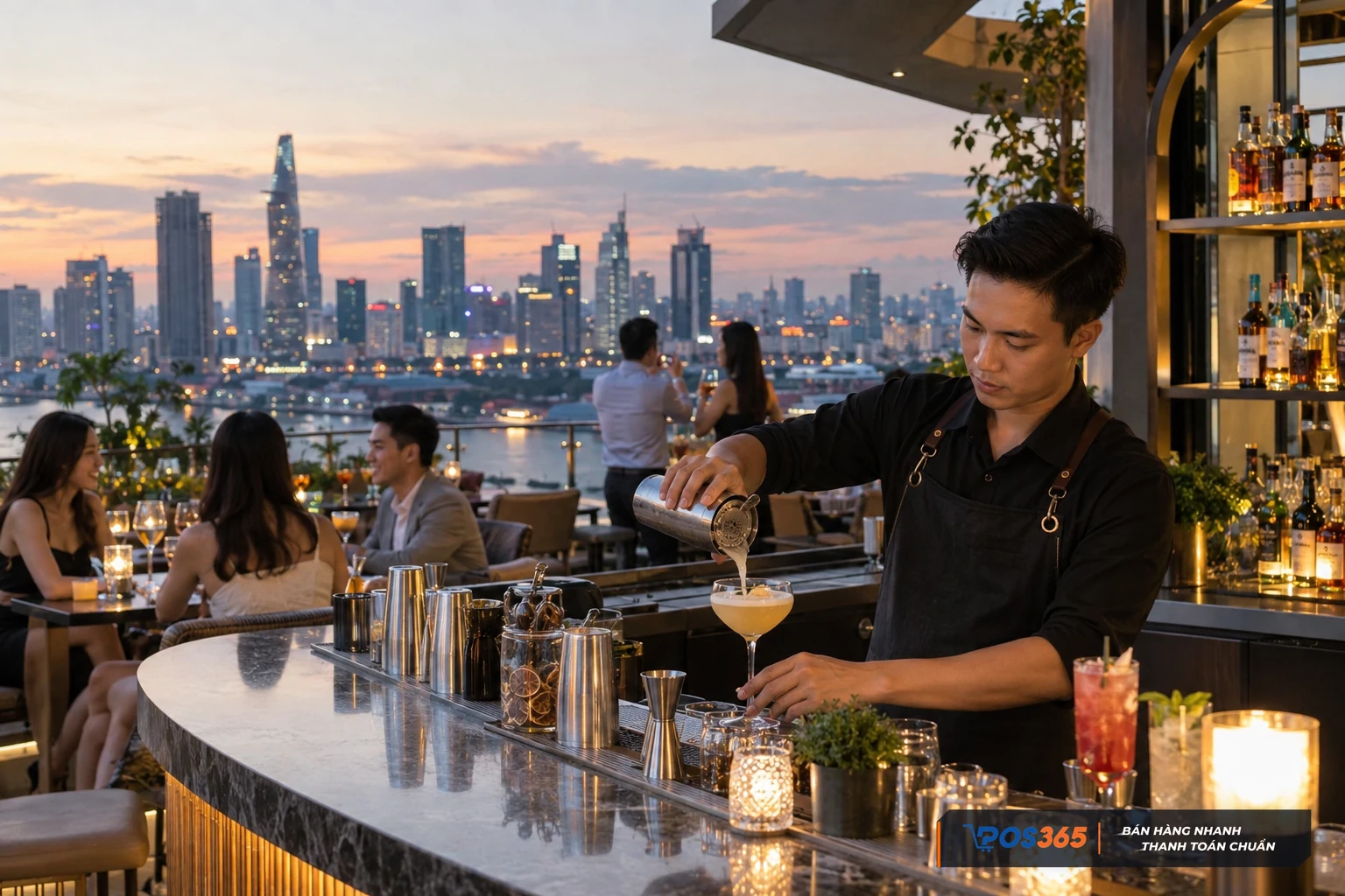 Tên quán Rooftop Bar và Lounge sang trọng