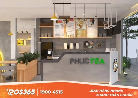 Quầy thu ng&acirc;n qu&aacute;n tr&agrave; sữa