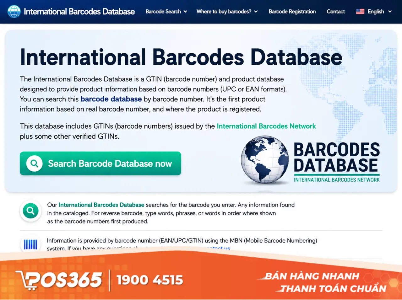 Barcode Database - Nền tảng tra cứu m&atilde; vạch trực tuyến đa dạng