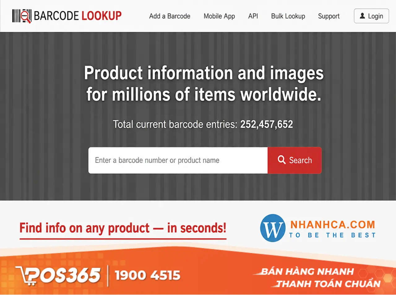 Barcode Lookup - Website tra cứu m&atilde; vạch sản phẩm quốc tế