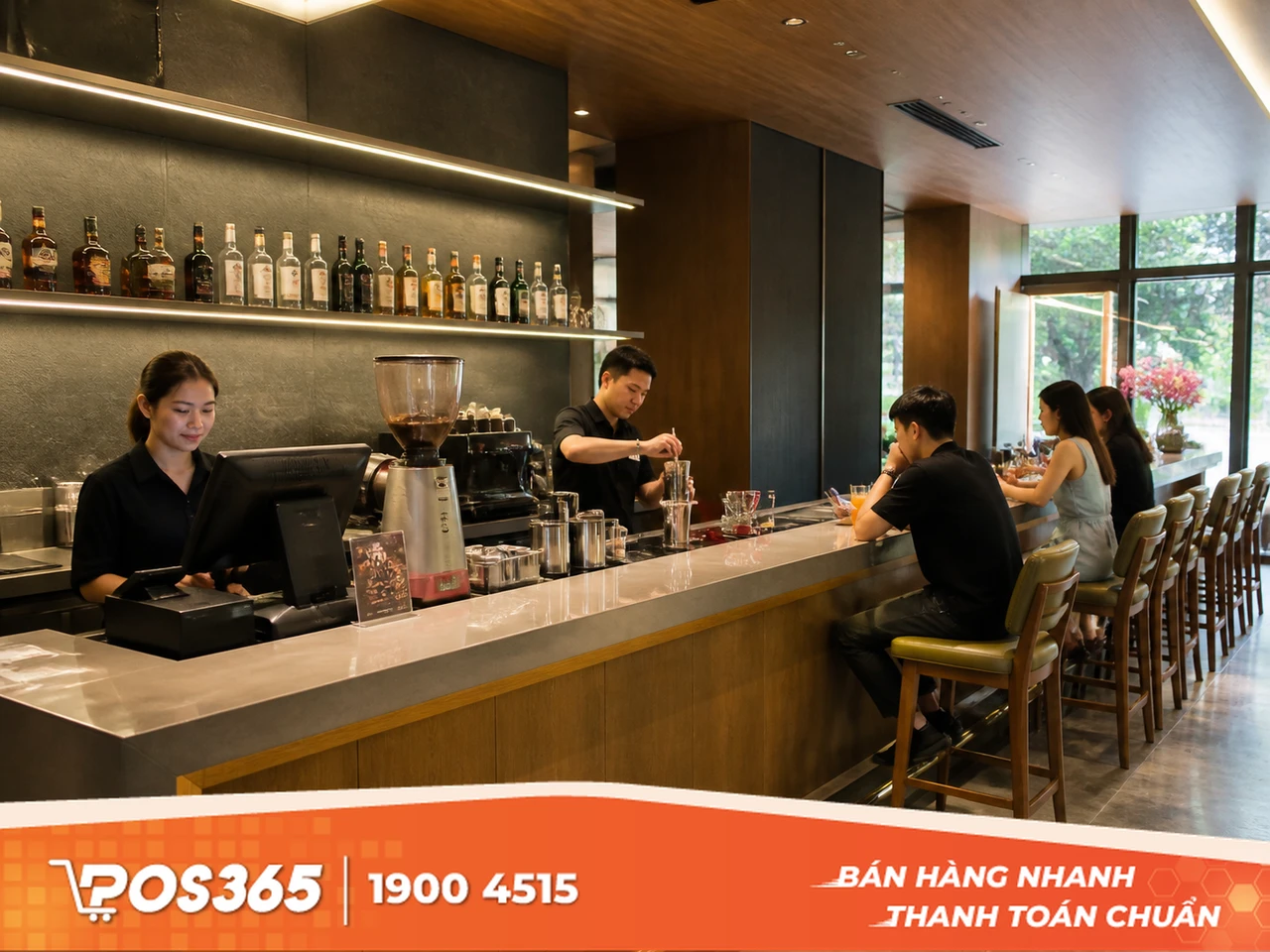 Bàn quầy bar kết hợp thu ngân