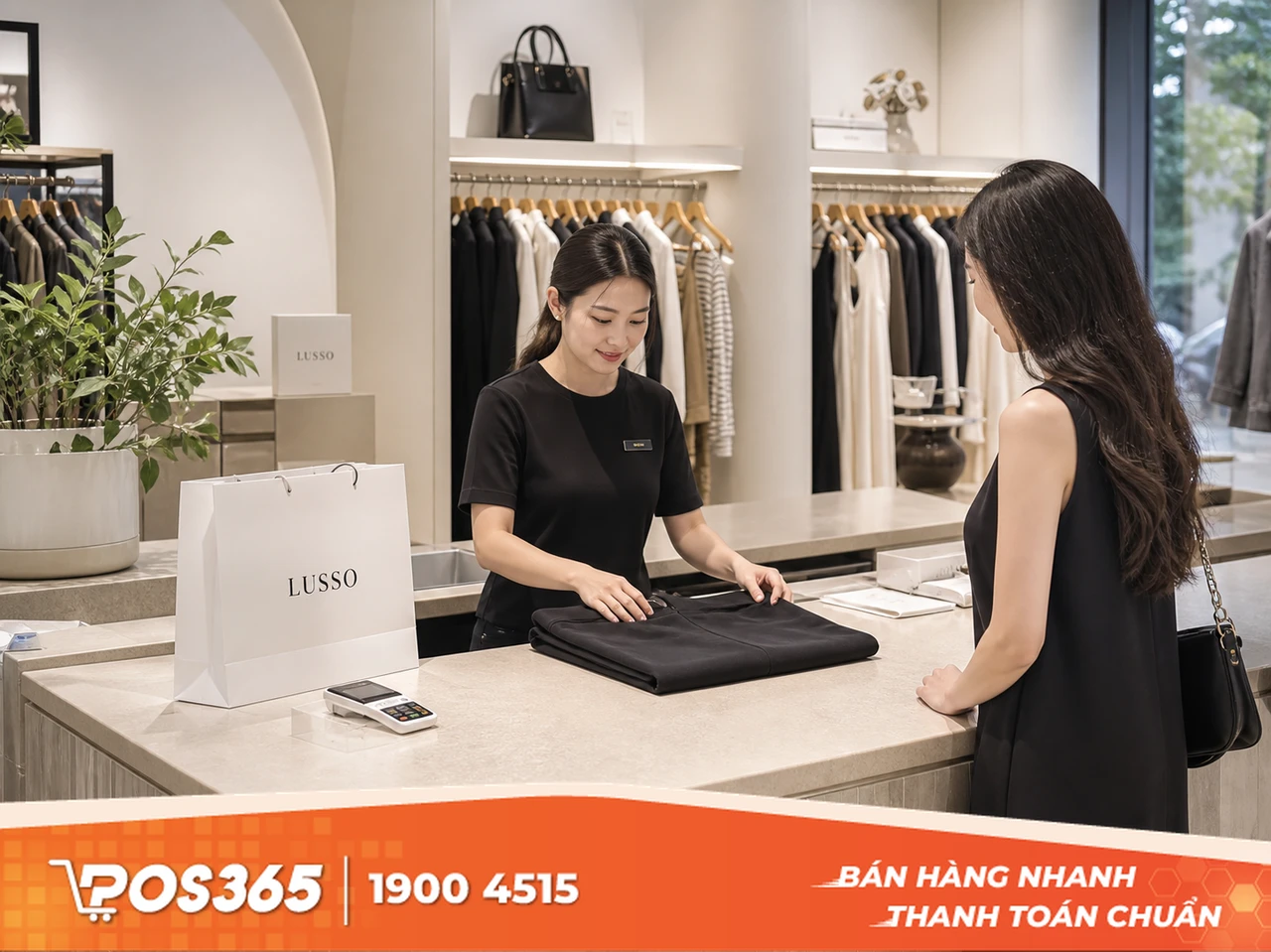 Bàn thu ngân shop thời trang, quần áo