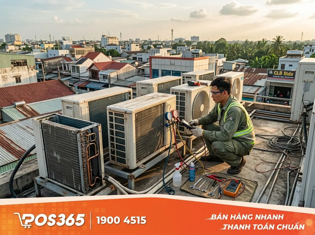 Bảo trì dàn nóng ngoài trời và tiến hành vận hành thử nghiệm