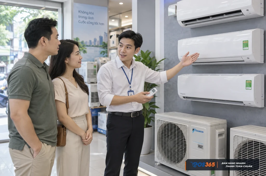 C&aacute;c d&ograve;ng điều h&ograve;a tại cửa h&agrave;ng điện lạnh