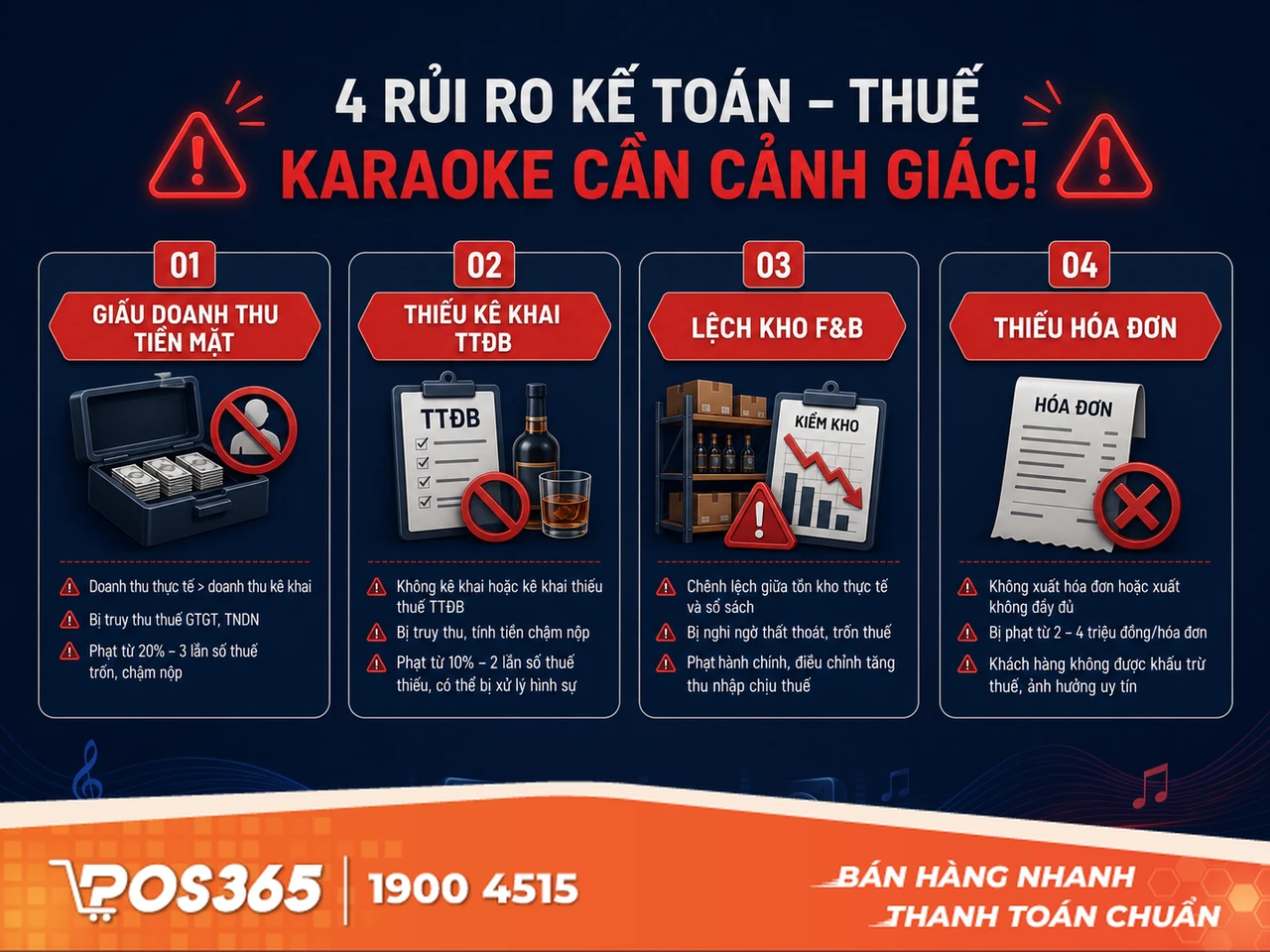 Các sai lầm và rủi ro thuế nghiêm trọng trong kế toán karaoke