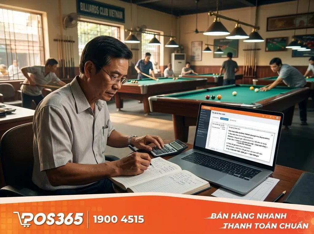 C&ocirc;ng thức t&iacute;nh khấu hao đường thẳng v&agrave; c&aacute;ch ph&acirc;n bổ v&agrave;o gi&aacute; vốn giờ chơi