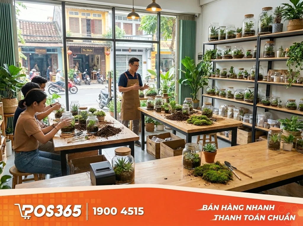 Cửa h&agrave;ng kết hợp Workshop trồng c&acirc;y / Terrarium