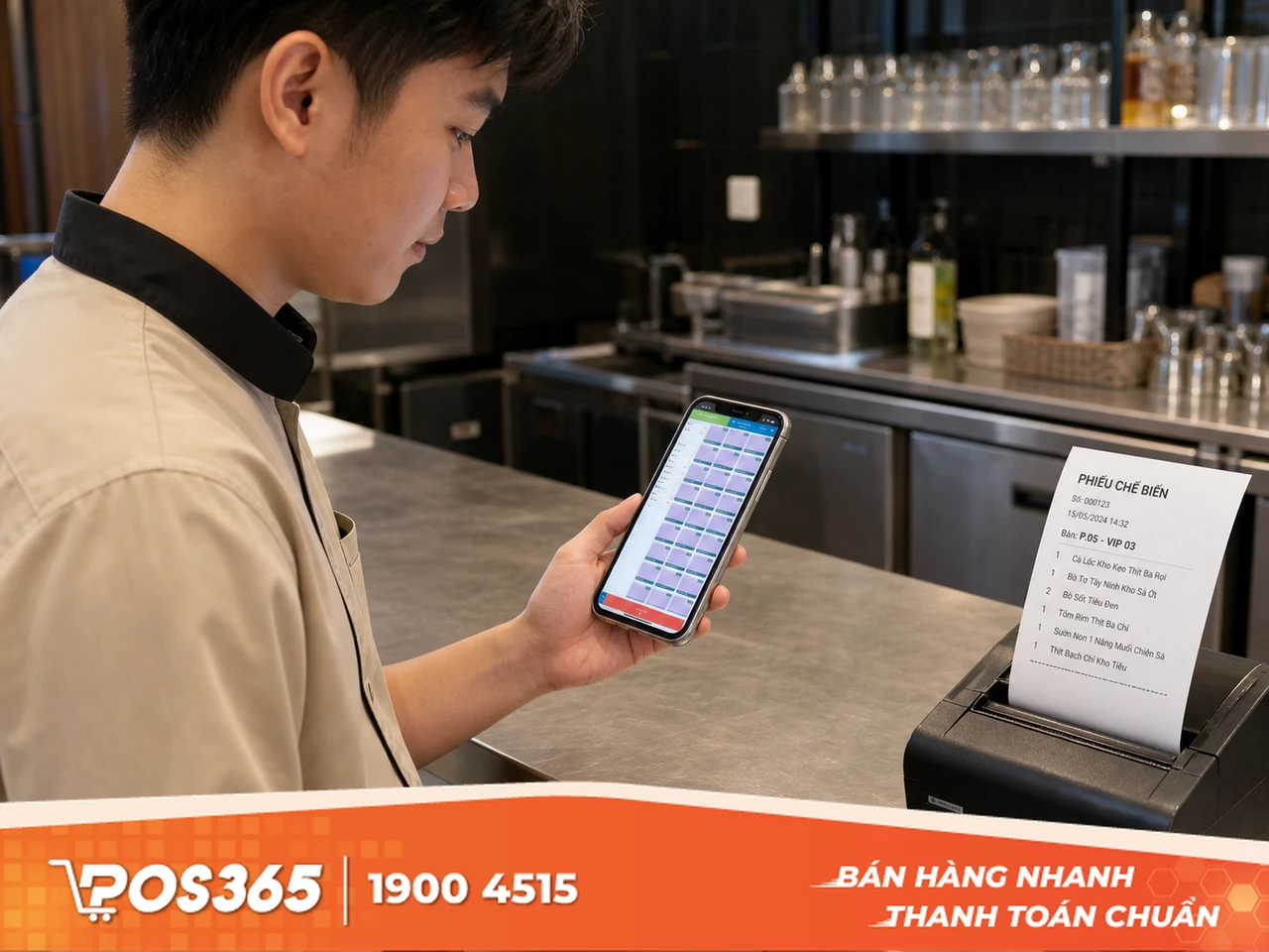 Đào tạo thao tác Order di động & Phối hợp Thu ngân/Bếp