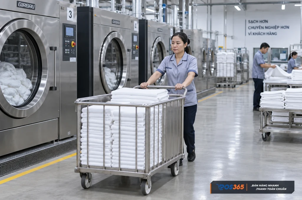D&acirc;y chuyền giặt ủi c&ocirc;ng nghiệp cho kh&aacute;ch sạn