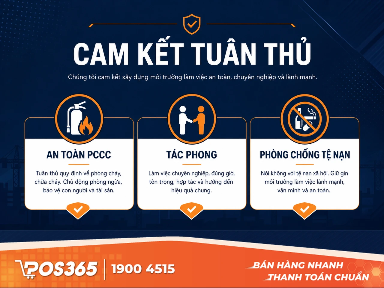 Điều khoản tuân thủ An toàn PCCC, tác phong & Phòng chống tệ nạn