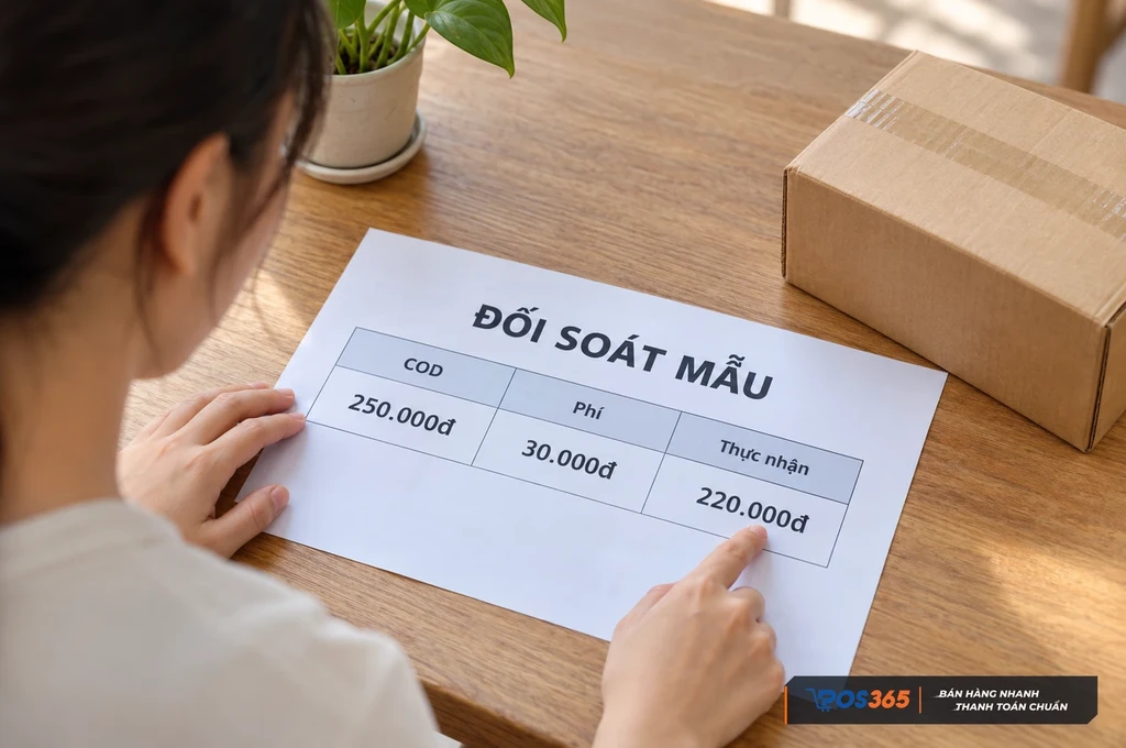 Đối chiếu tiền thu hộ với các khoản cước phí