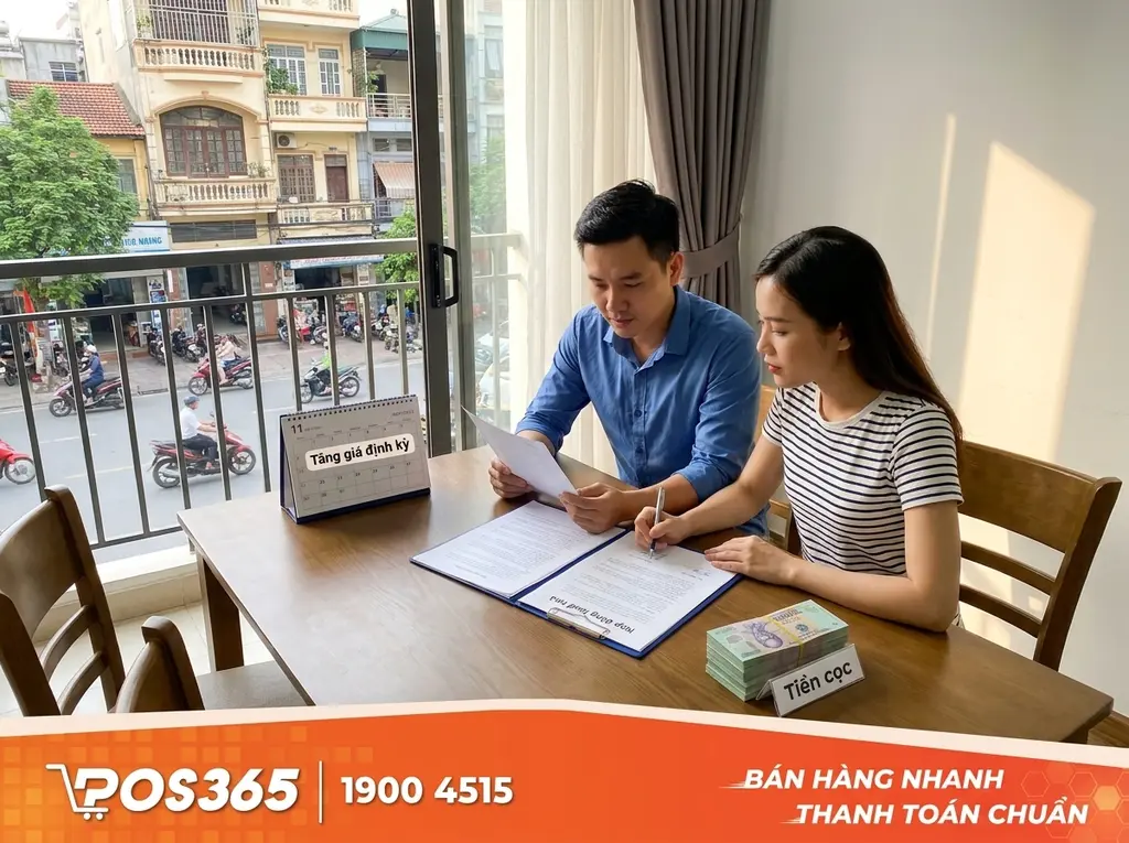 Điều khoản về giá thuê, chu kỳ tăng giá và tiền cọc