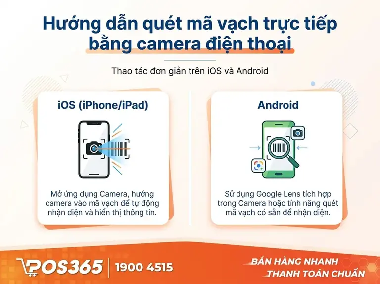 Qu&eacute;t m&atilde; vạch trực tiếp bằng Camera iPhone v&agrave; Android