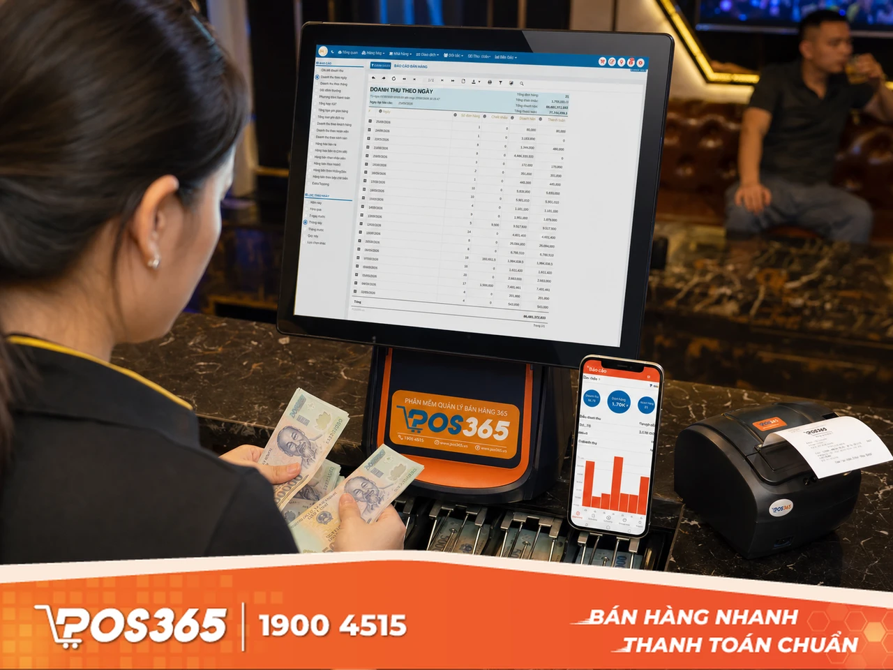 Kết ca và đối soát tiền mặt thực tế tại két