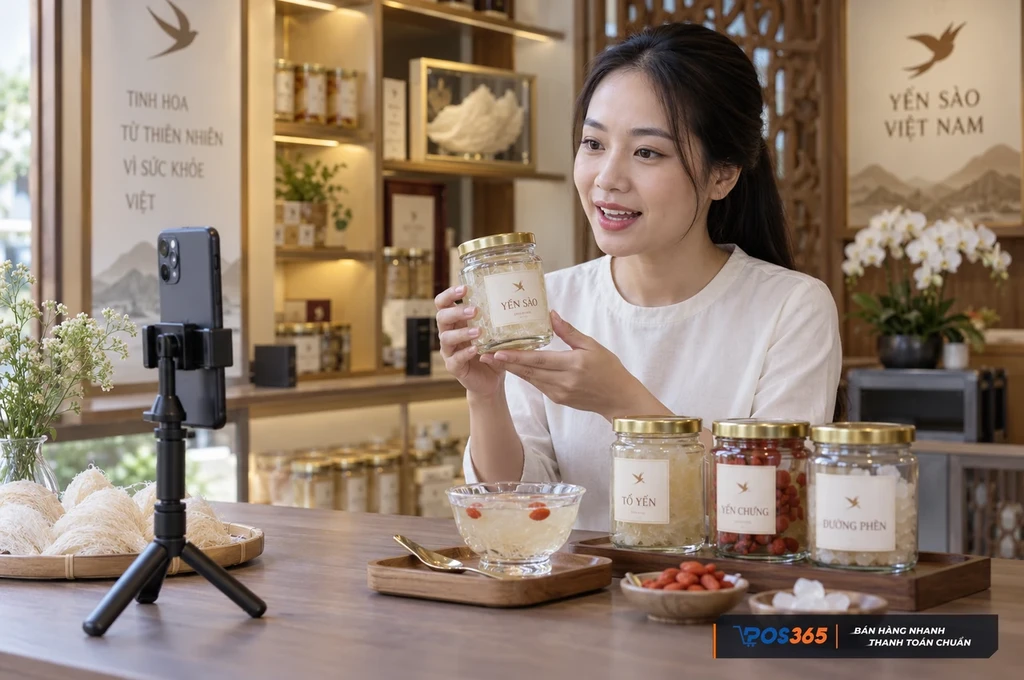 Kết hợp trải nghiệm tại quầy và bán yến online