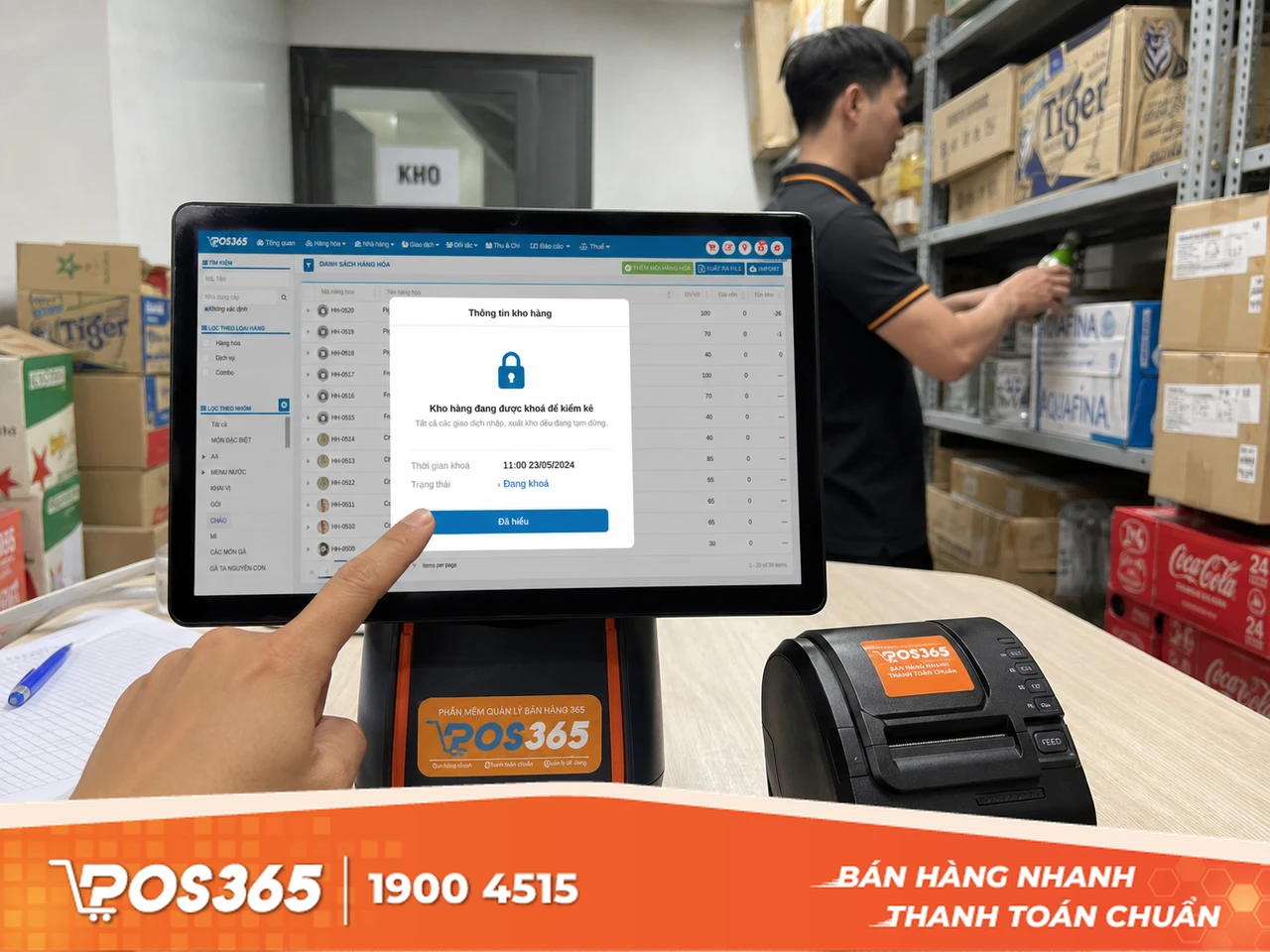 Khóa sổ kho và tạm dừng xuất nhập hàng
