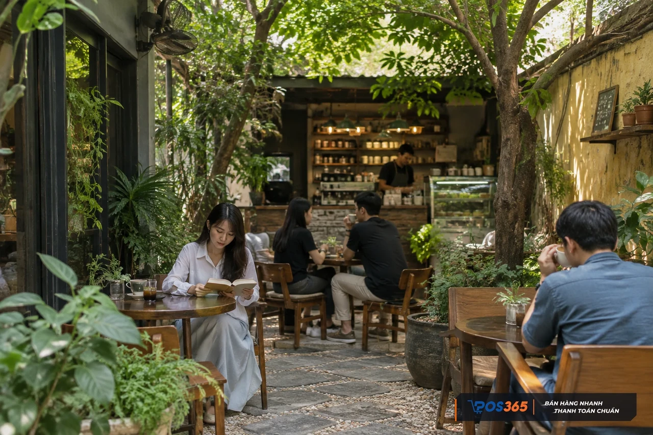 Không gian cafe sân vườn tại nhà