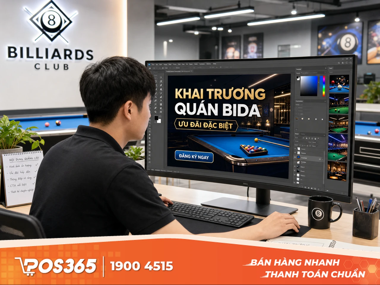Kịch bản nội dung quảng cáo Facebook khai trương quán bida