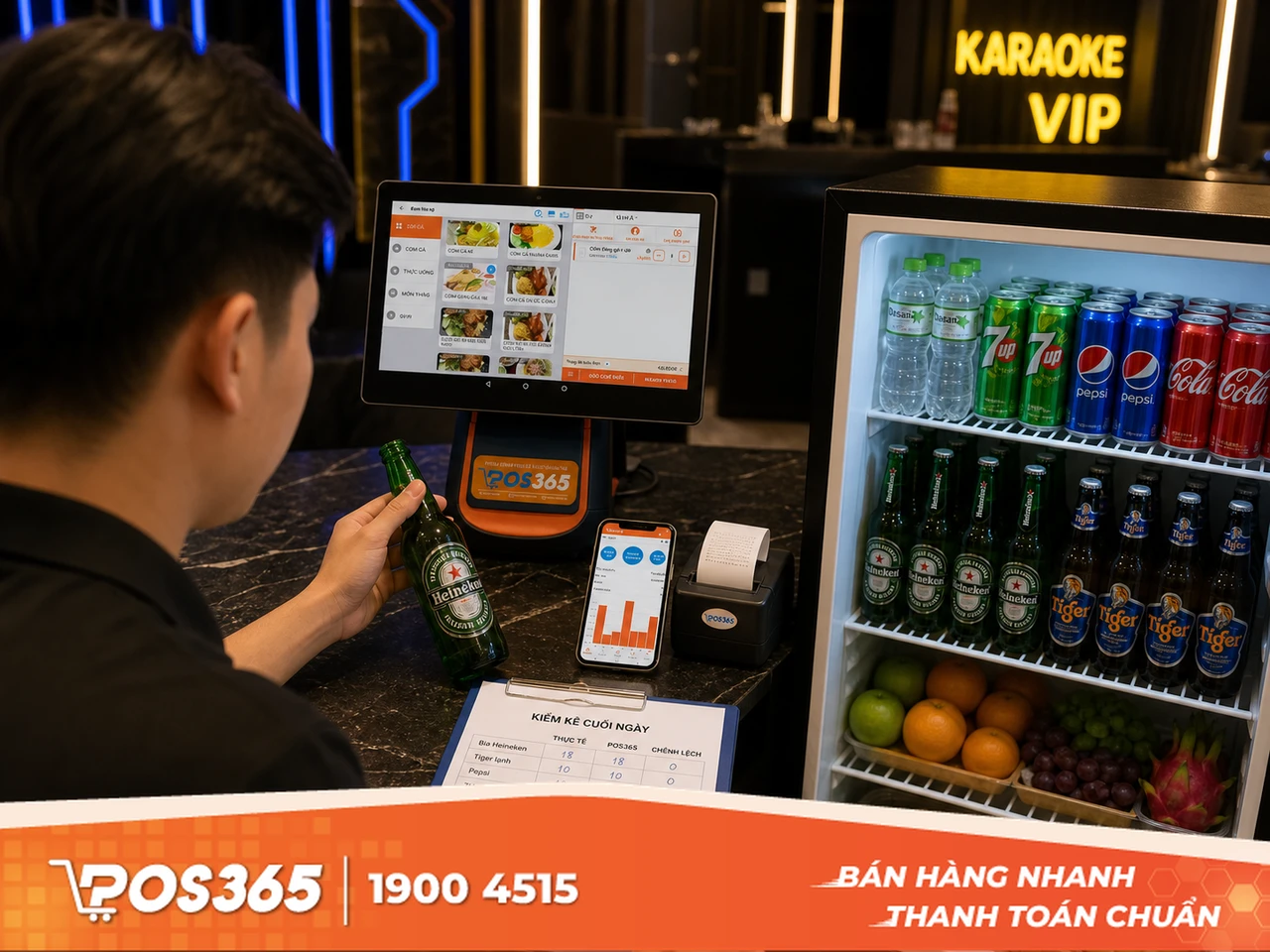 Kiểm kê và đối soát hao hụt kho F&B (Bia, nước ngọt, snack, trái cây)
