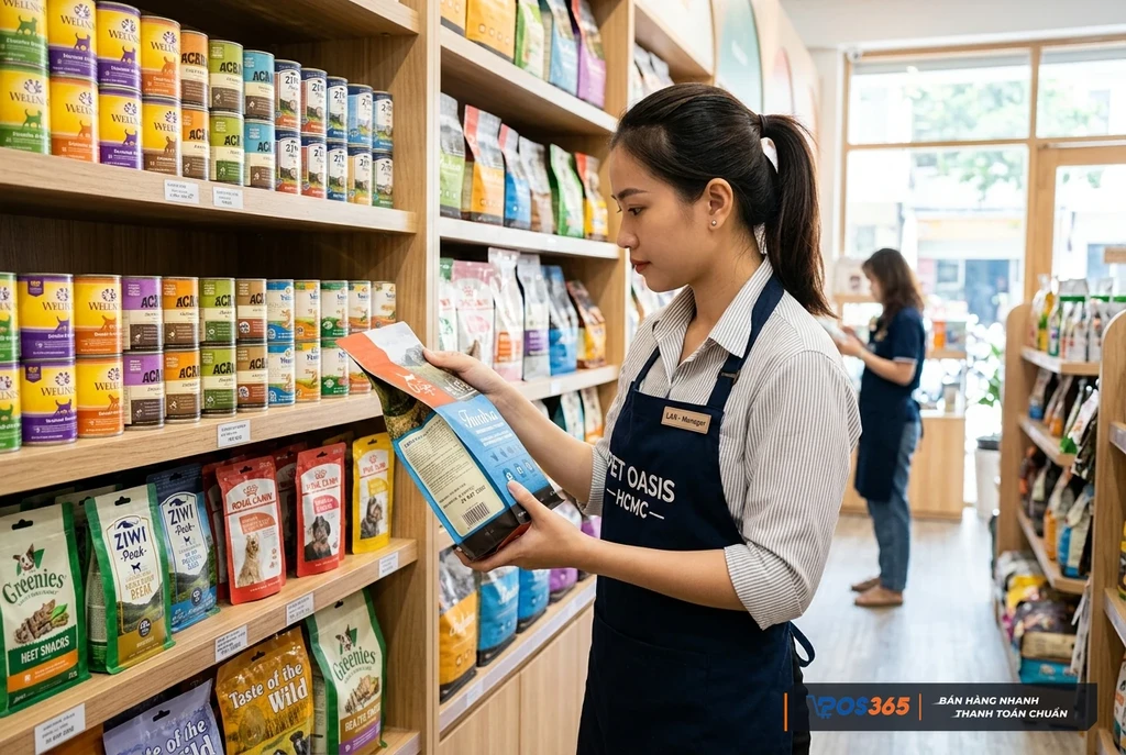 Kiểm tra hạn sử dụng thức ăn và phụ kiện thú cưng