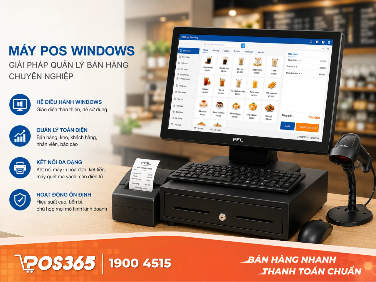 M&aacute;y POS Windows truyền thống