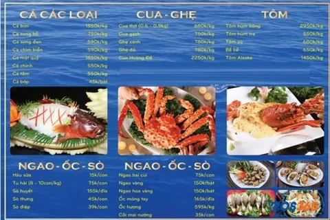 tham khảo menu qu&aacute;n nhậu